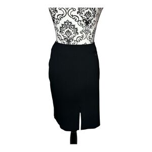 White House Black Market Classic Black Pencil Skirt w/Front Middle Slit Size 8